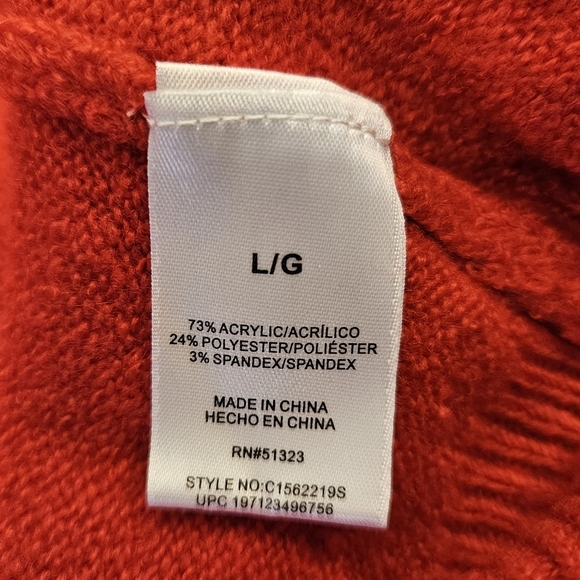 Vince Camuto Bright Cherry Red LOVE Graphic Pullover Womens Sweater NEW - Picture 6 of 7